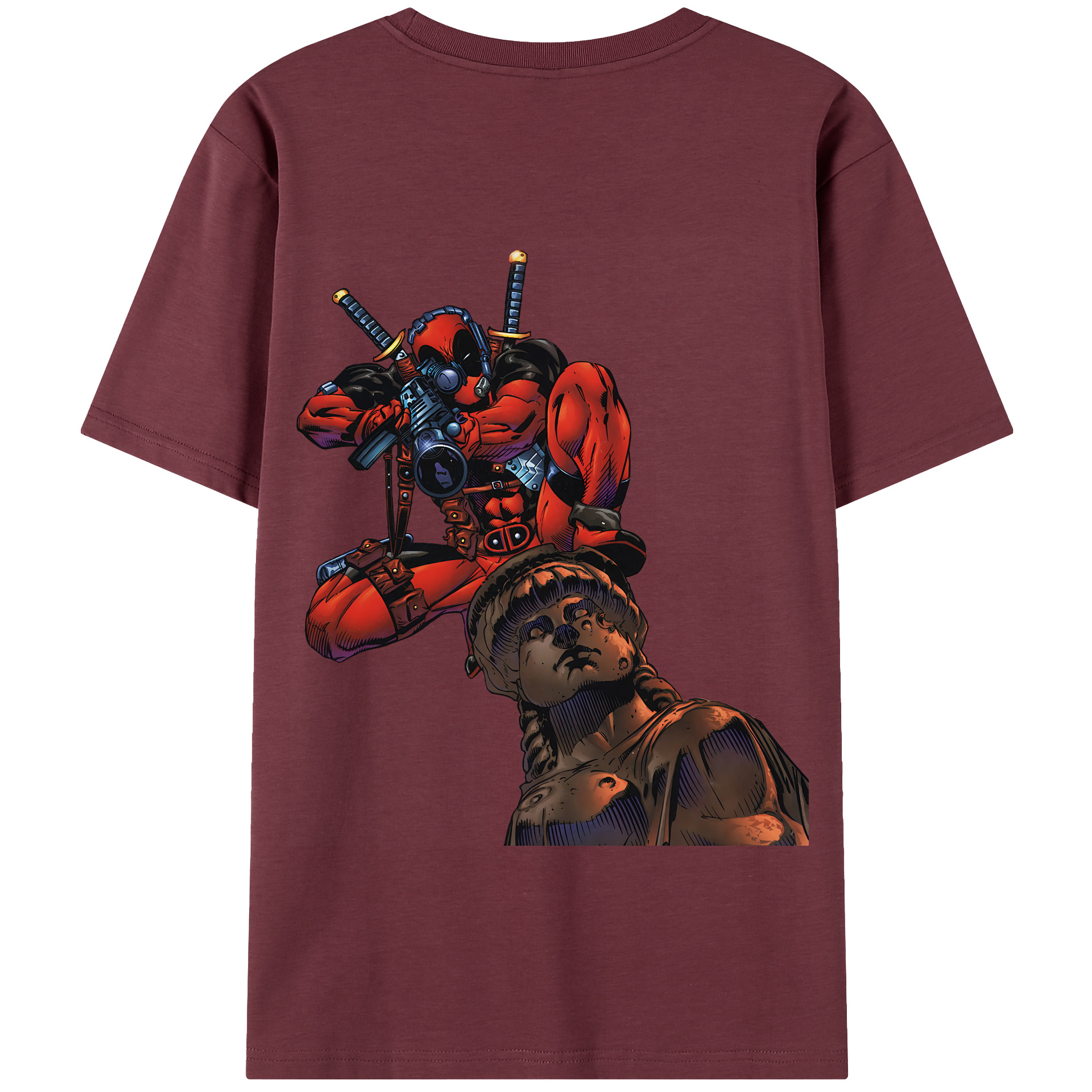 （画像用） Deadpool デッドプール 綿100％半袖Tシャツ（背面プリント）